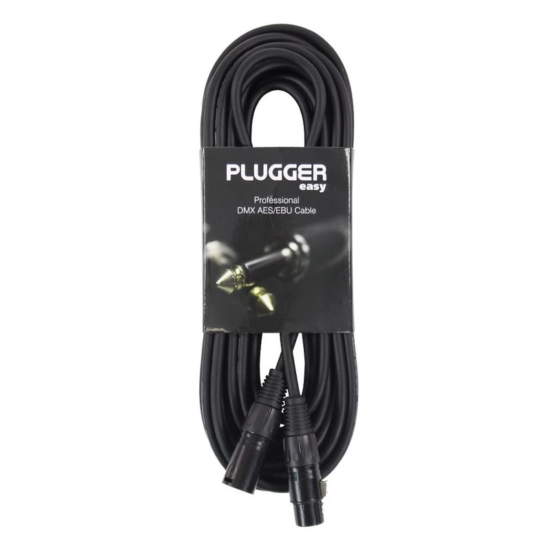 Plugger cable DMX XLR female 3b/male 3b 10 m black