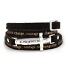 4031163 Serenity Prayer Leather Wrap Bracelet With Cross AA Al