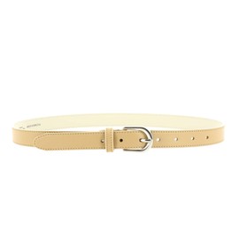 FASHIONGEN - Women genuine Italian leather belt LUNA, Made in France - Beige, 105 cm (41 in) / Waist size 39 to 40