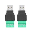 2 x USB A Male 5 Pin Screw Connector Adapter