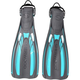 SHERWOOD SCUBA Elite Open Heel Scuba Fin, Tiffany, Regular