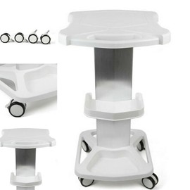 BJTDLLX Beauty Instrument Cart with Tray, Aluminum Alloy Trolley Stand with 4 Wheel, Multi Home Rolling Cart Tray Beauty Salon Spa Trolley Stand Hair Stylist Tattoo Equipment Stand Mobile Cart (White)
