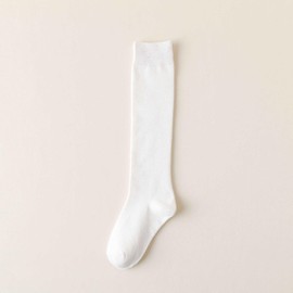 KYULM7 High Socks, 2 Pair Set, Solid Color, Cotton, High School Students, College Students, Work, Spring, Summer, Autumn, Winter, Stylish, Breathable, Soft, Anti-Slip, Durable, white