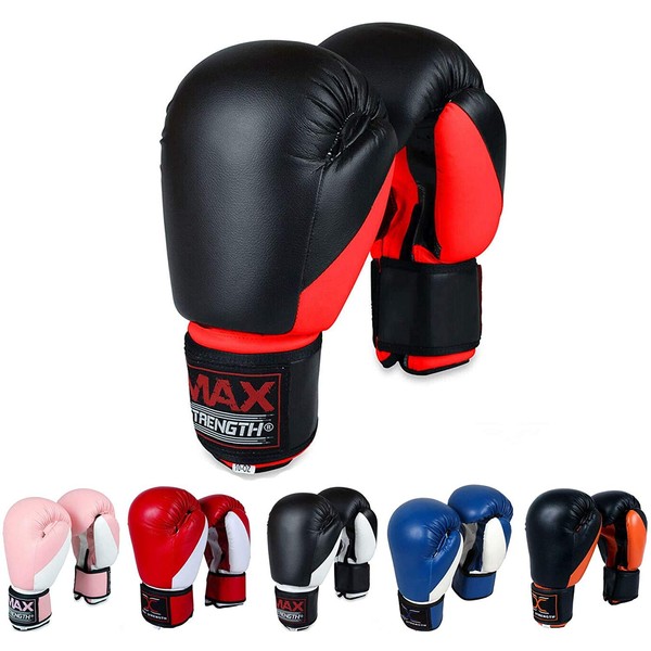 MAXSTRENGTH Boxing Gloves MMA Mitts for Sparring, Kickboxing, Heavy Punch