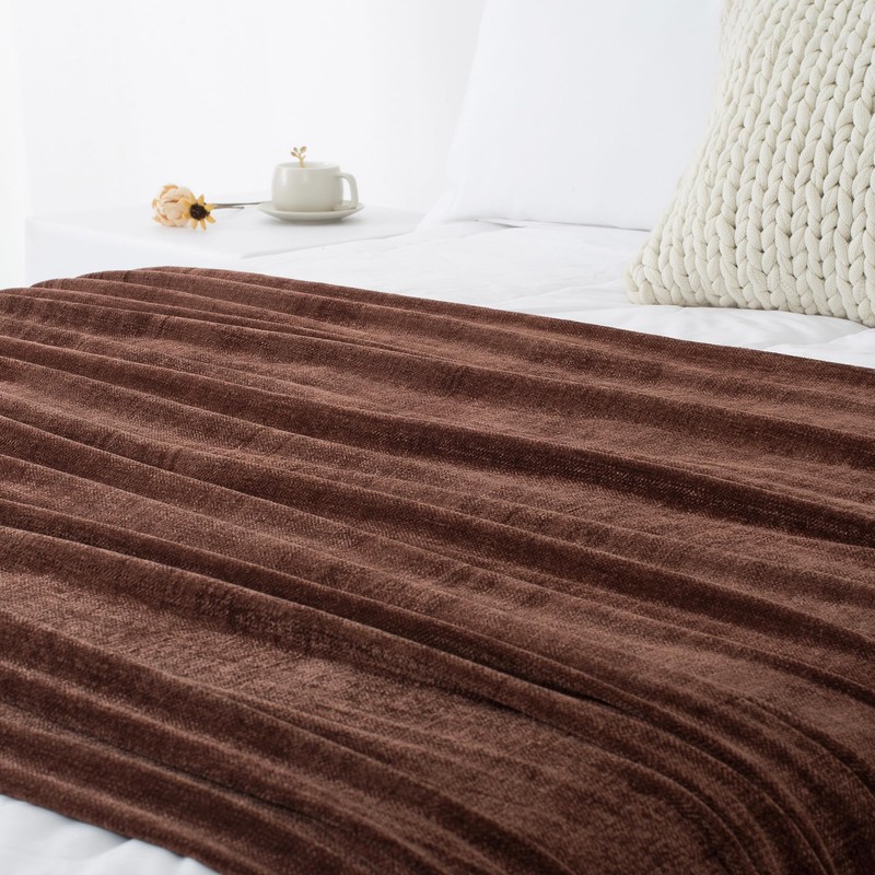 CREATE Chenille Throw Blanket - 50"X 60", Soft Cozy Blanket