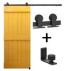 6FT Sliding Barn Door Hardware Kit Black Rustic Rail Track