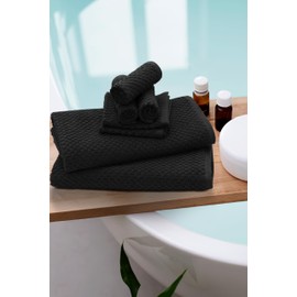 COTTON CRAFT Waffle Bath Towel - Set of 4 Luxury Euro Spa Waffle Weave Towels - 100% Ringspun Cotton Super Absorbent Quick Dry Bath Towel Set - Oversized 30 inches x 56 inches - Linen