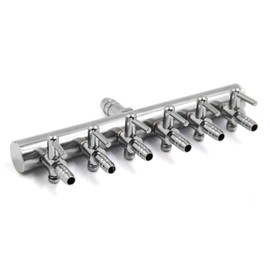 QMseller Stainless Steel Aquarium Fish Tank 6 Ways Air Flow Splitter Lever Control Valve