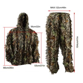 Zicac 3D Ghillie Camouflage Suit Jungle Ghillie Suit Woodland Camouflage Suit Clothing for Hunting Concealed Party Jewellery, multicolour