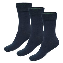 Bamboo Basics - Bamboo Socks for Men and Women - Beau (Pack of 3) - Hypoallergenic and Silky Soft - Fresh and Dry Feet for Longer, navy