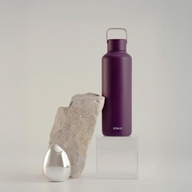 EQUA Timeless Insulated Water Bottle, Double Walled, Stainless Steel, Cold for 24 Hours or Hot for up to 12 Hours, BPA-Free, Leak-Proof, Durable, Multifunctional (Mulberry, 600 ml)