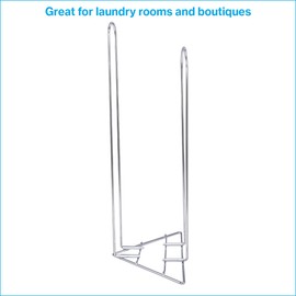 SSWBasics Chrome Clothing Hanger Holder (Fits 50-75 Hangers) – Lightweight and Portable Laundry Room and Retail Hanger Organizer Stacker – for Adult Size Hangers