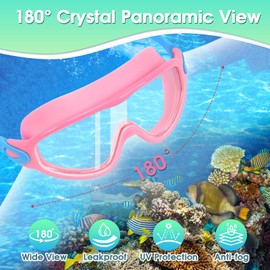 EverSport Goggles for Kids 6-14, 2 Pack Swimming Goggles, Clear Vision Anti-fog Pool Swim Goggles with Nose Cover Wide View Water Swim Mask for kids Toddler Girls Boys Teens age 4-7 8-14 8-12 3-5 3-6