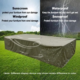 SUNPEAK Patio Furniture Covers Waterproof Outdoor Furniture Covers for Winter Outdoor Rectangle Table and Chair Set Covers, Dust Proof Furniture Protective Cover 116" L x 57.5" W x 25.2" H