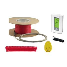 10 Sqft Cable Set, Electric Radiant Floor Heat Heating System with Aube Digital Floor Sensing Thermostat Including Thermostat Sensor, Installation Monitor and Cable Guides