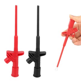 2 x Multimeter Cable Test Probe, Insulated 10 A Crocodile Clip Test Probe with 4 mm Banana Socket, Removable Probe Multimeter Measuring Tips Black for Electrical Tests 1000 V/10 A Red Black