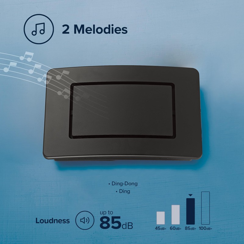 Heath Zenith Wired Mechanical Doorbell Chime Kit, Black, Plastic, Lighted,