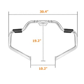 Wsays Engine Guard Front Highway Crash Bars Mustache Compatible with Harley Softail Fat Boy Street Bob Breakout Fat Bob Low Rider 2018-2025, Chrome