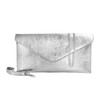 XL Silver Leather Clutch Bag