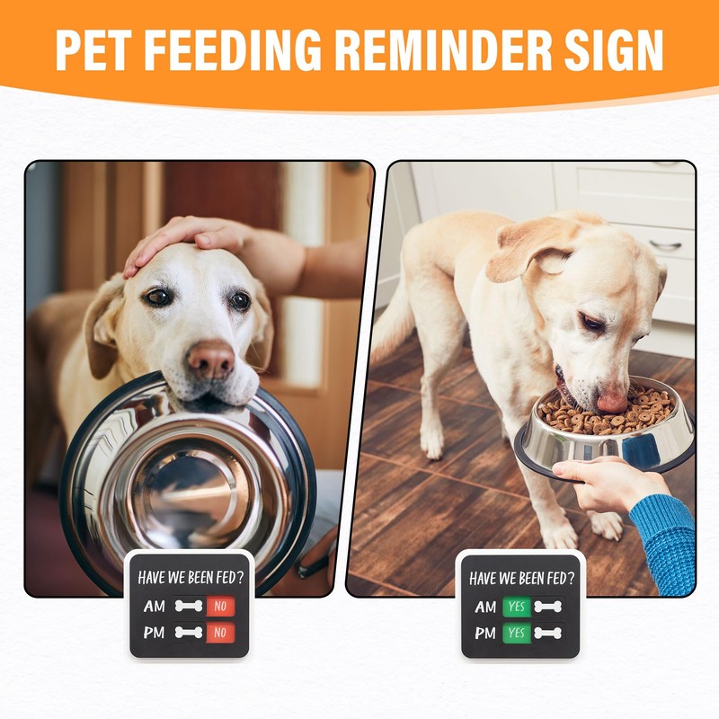 EliteSign Dog Feeding Reminder Sign with Magnet, Pet Feeding Tracker