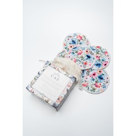 Bamboo Cotton Nursing Breastpads, 14 Piece Nursing Pad Set, Extra-Absorbant, Reusable, Essential for Breastfeeding Mums, 7 Pairs of Washable Breast Pads, Plus 1 Laundry Bag