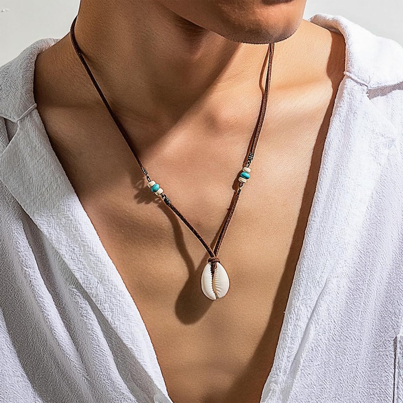 Generisch Shell Necklace Men's Surfer Necklace, Men's Necklace, Men's Necklace