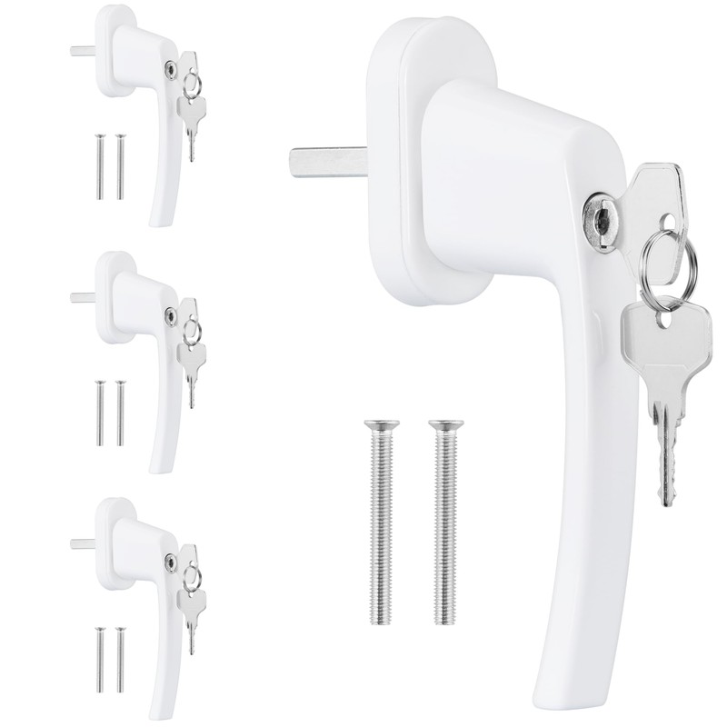 kwmobile Window Handle Lockable - Window Lock with Button and