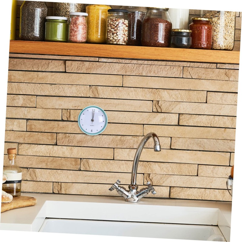 Ciieeo 1Pc Hanging Wall Clock with Suction Cup Mute Clock