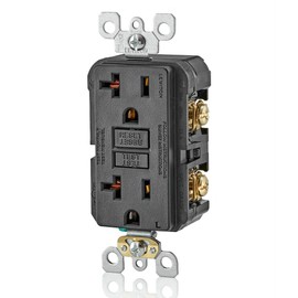 Leviton GFCI Outlet, 20 Amp, Self Test, Non Tamper-Resistant with LED Indicator Light, Protection from Electric Shock and Electrocution, GFNT2-E, Black