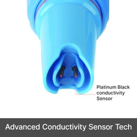 Apera Instruments, LLC-AI314 Premium Series EC60 Waterproof Conductivity Pocket Tester Kit, ±1% F.S Accuracy, Easy Switch of EC/TDS/Salinity, Replaceable Probe