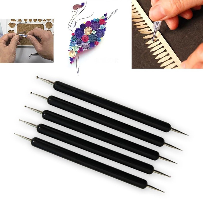 5 Pcs Embossing Tool,Embossing Stylus Set with Different Size Double,Mandala
