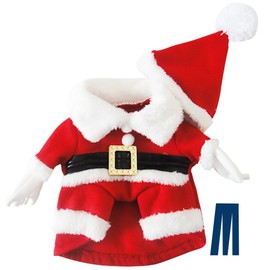 Mikayoo Christmas Costumes for Small Dog Medium Dog Or Cat, Santa Suit with Hat,Santa Dress with Hat, Santa Claus Costumes Christmas Holiday, Xmas Coat with Santa Hat, Xmas Dress with Santa Hat(S)