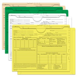 Buff Pre-Printed Body Shop Jackets for Automotive Dealerships - Ultra Heavy Duty 150# Stock (11 Pt.) Material - 11.75" × 9.5" Size - Black Ink Printing on Both Sides - Pack of 300