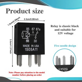 RGOAANC 4PCS Power Relay, 5 Pin High Performance Auto Fuel Pump Relay, G8V-RH-1C7T-R-DC12 Relay Heavy Duty Standard Relay Kit, Automotive Replacement Electrical System Relays Fuel Pump Relay (4PCS)