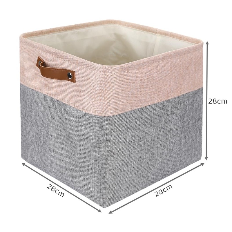 Mangata 25|28|30|33cm Fabric Storage Boxes, Set of 3 Storage Cubes(28x28x28cm,