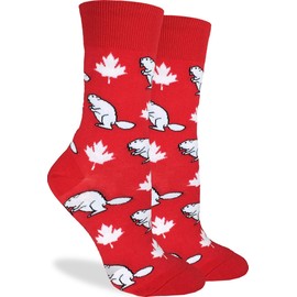 Good Luck Sock Women's Canada Maple Leaf & Beaver Socks, Adult