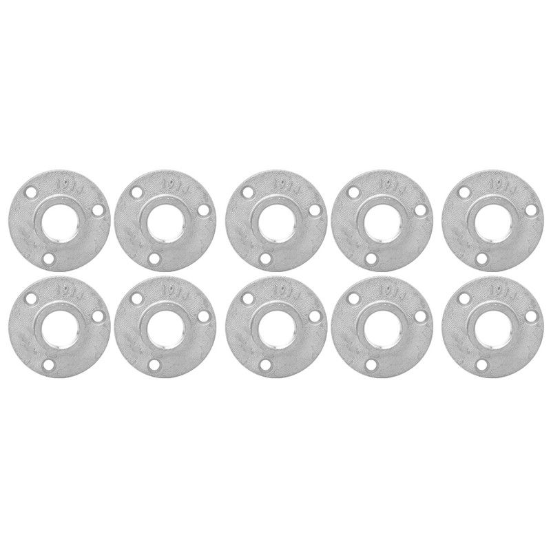 10PCS DN20 3-Holes Flange Base Pipe Fittings Aluminum Alloy Threaded