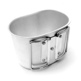 1 Litre Water Bottle with Cup (Cooking Container aluminium/, German Armed Forces Bottle Travel Bottle + Case in Black – Ganzoo