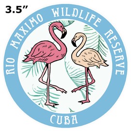 Blue Heron Flamingos Rio Maximo Wildlife Reserve Car Truck Window Bumper Sticker Decal - Columbia Blue