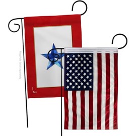 Independence Day American Flag for 4th of July Blue Star Wall Hanging Home Cemetery Decoration for Grave Yard Sign Memorial Veterans Day US Door Decor Banner Canvas Tapestry 911 Patriotic USA Poster