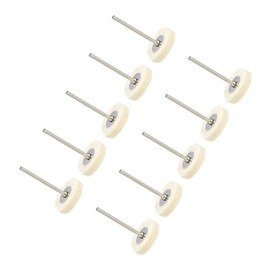 CoCud Mini Wool Felt Buffing Wheel Ball 25 mm Diameter 5.5 mm Thickness 2.35 mm Shaft White Round Polishing Kit - (Use: for Torsion Bar Tools) Pack of 10