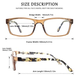 Ronecool Reading Glasses for Women/Men Blue Light Blocking, Computer Readers Anti Eye Strain Blocker Eyeglasses 6 Packs(Multicolor-3, 3.5, multiplier_x)