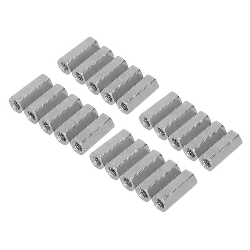 20 Pcs Hex Coupling Nut M6x1 L25mm Stainless Steel Threaded