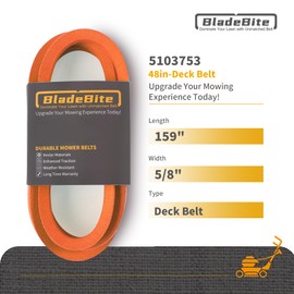 BladeBite Deck Belt 5103753/ Kevlar Cord / 5/8" x 159" - Compatible with Ferris 5103929，IS600Z Series mowers with 48" Deck