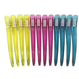 B.A.S.T. 12pcs Transparent Sectioning Plastic & Metal Duckbill Clips Hairdressing Salon Hair Grip DIY Hair-Styling Accessories Hair Clips, Non-slip Hair Barrettes for Women, Girls and Hairdresser