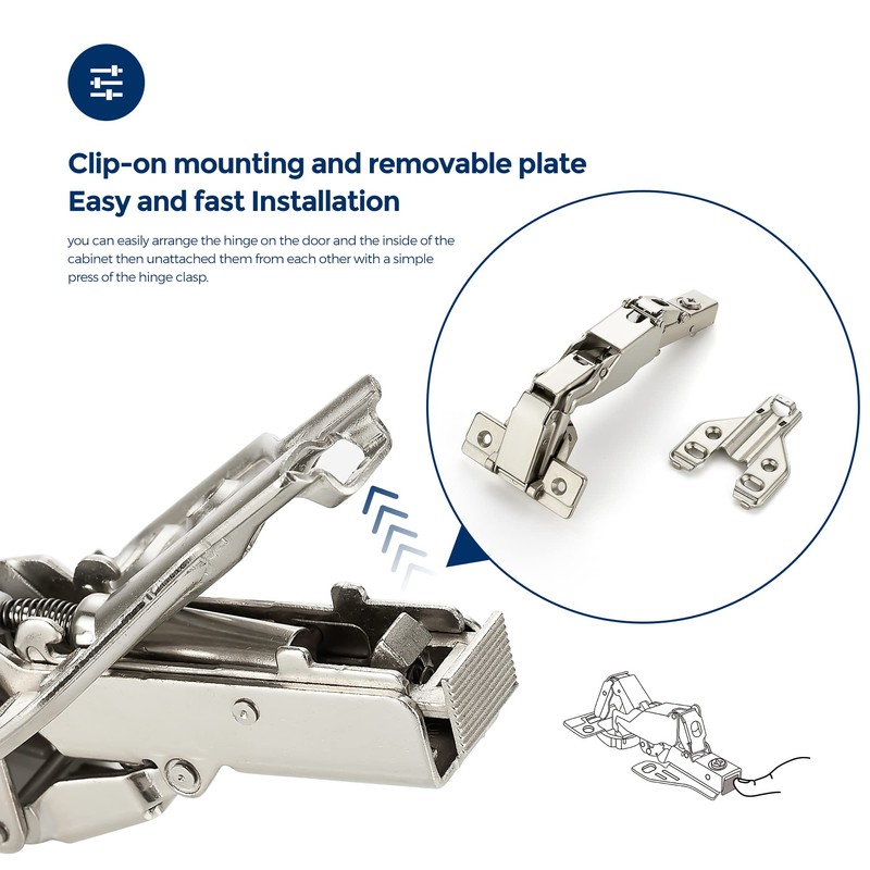Ravinte 2 Pair 4 Pack Face Frame Kitchen Cabinet Hinges,