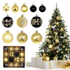 HYran Christmas Baubles, Pack of 44 Christmas Tree Decorations, Plastic