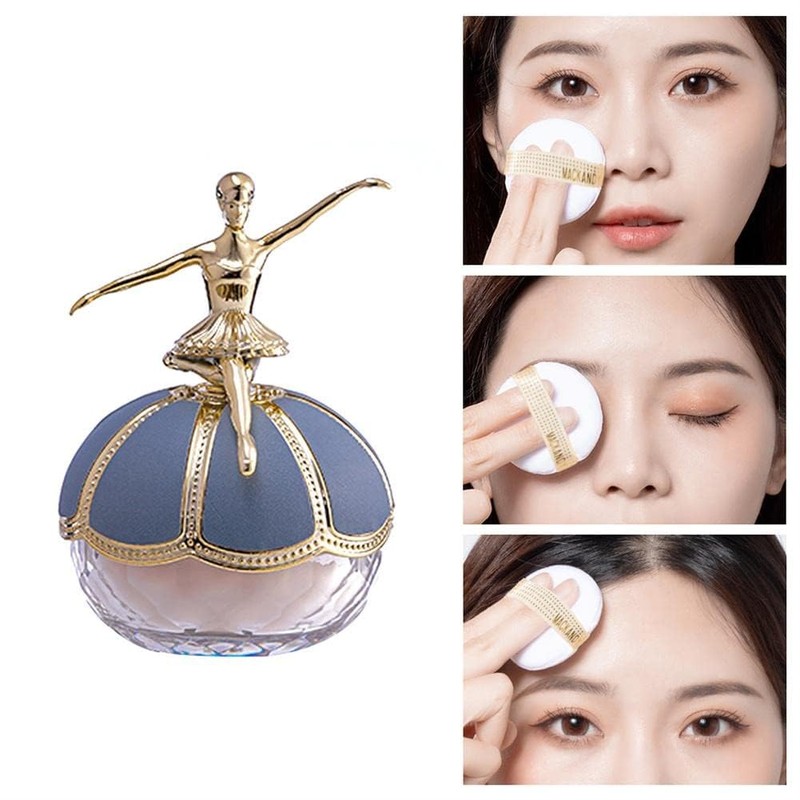 GECOMO Puff Loose Powder Anti-Shine Prevents Makeup Breakdown Loose Powder