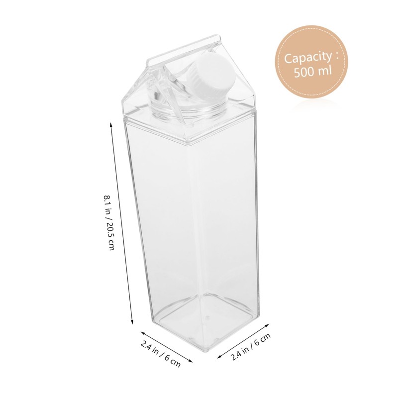 Alipis 2 Pack Milk Carton Water Bottles Reusable Milk Jugs