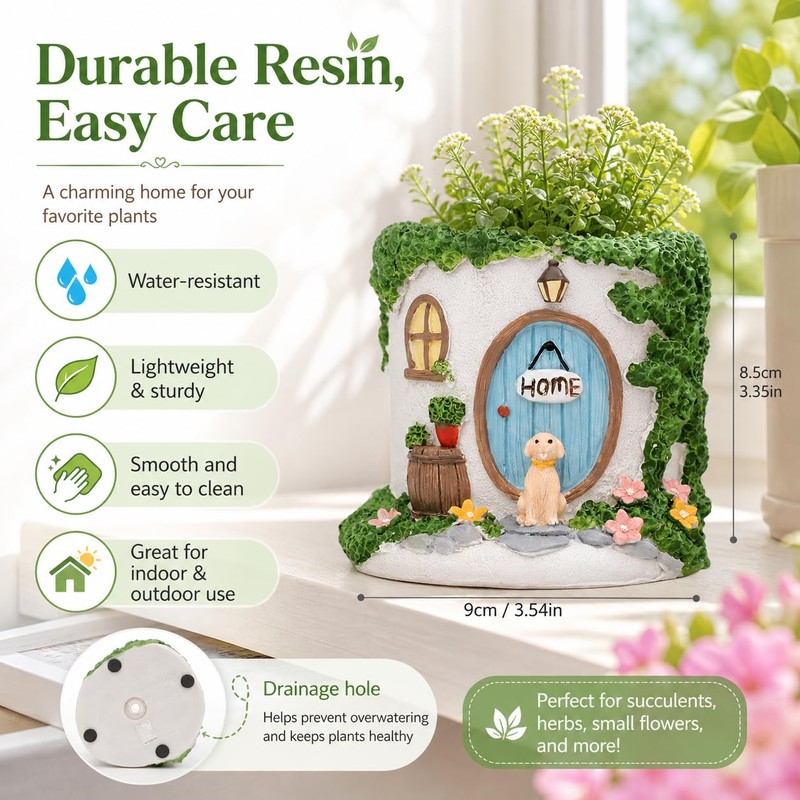 Dog House Succulent Planter for Plants Alternative